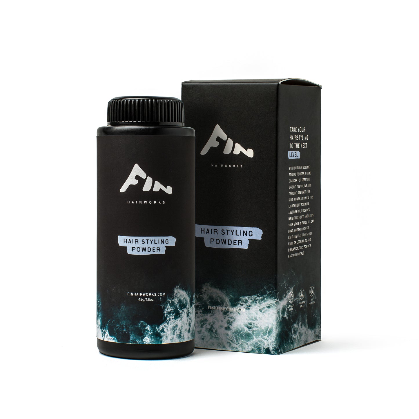 Fin Hairworks Hair Styling Powder | 45g Shaker Bottle | Unscented